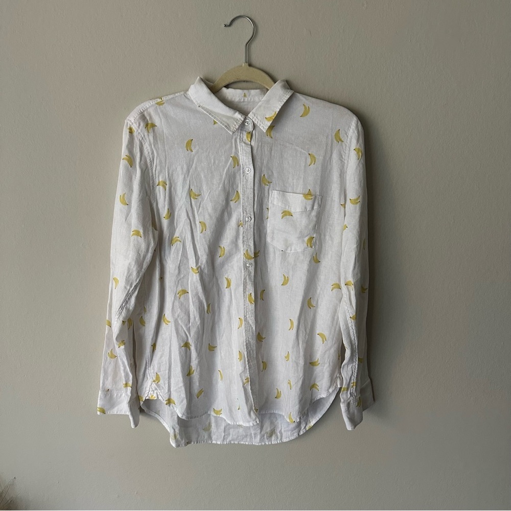Rails Charli Banana Bunch Button Down White Blous… - image 4